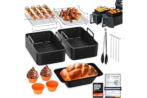 ‎UNBOX UNBOX Ninja Heißluftfritteuse Zubehör für Ninja Foodi Max Dual Zone AF400EU, AF451EU, AF300EU - 15-teiliges Airfryer Zubehör Set für COSORI Dual Blaze Airfryer 8,5 L - BPA-frei