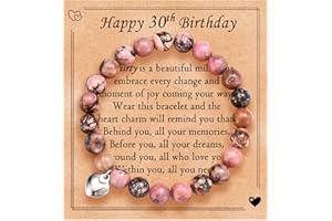 EPVID 30-80 Birthday Gifts for Women, Beaded Bracelets Presents for Her Friend Auntie Sister Daughter Wife Mum Grandma