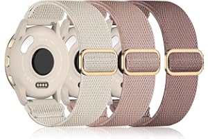 Wizvv 3 sztuki bransoletek kompatybilnych z Garmin Venu 2S/Venu 3S/Vivoactive 4S/Vivomove 3S/Forerunner 255S/265S, elastyczny pasek do zegarka Garmin Venu 2S dla kobiet i mężczyzn