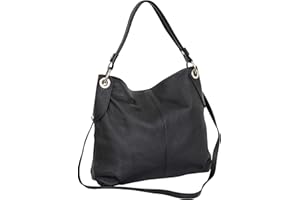 AMBRA Moda Borsa da donna di vera pelle, borsa a spella GL012