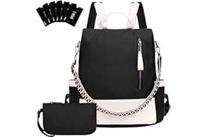 Eshow Zaino Donna Antifurto, Zainetto Impermeabile in Pelle Vegana con Protezione RFID, Borsa Elegante e Pochette per Viaggio Scuola Lavoro e Università