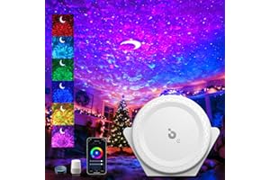 IKHDCYH LED Wifi Projecteur Ciel Étoilé,Intelligent Projecteur Étoilé Veilleuse Galaxie,Gradation/Contrôle vocal/Connexion WiFi/Minuterie,Chambre Décorer,Cadeau,Noël,Google Assistant(White)