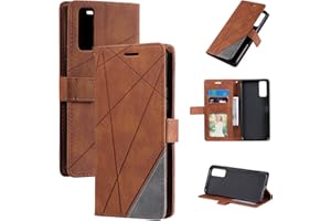 QiongniAN Cover per Vivo Y20S,Custodia per Vivo Y20 2020 V2029,Custodia in Pelle Custodia per Vivo Y20 2021 V2043 / Y20A V2052 V2034 / Y20i 2020 V2027 Custodia Cover Case Brown