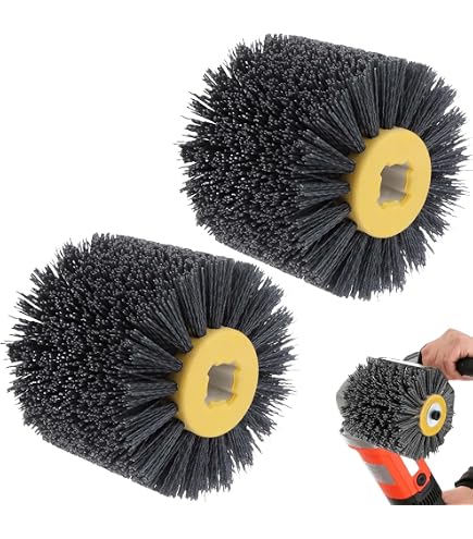 Brosse Rouleau Abrasif Nylon 120x100 Mm Grain 80 – Idéal Pour Satinage Et Polissage Métal Sur Meuleuse