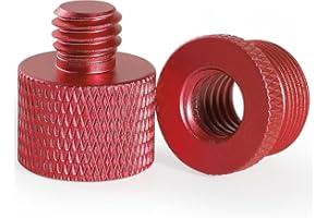 Frgyee Adaptador de Soporte de Micrófono 5/8 a 3/8 Adaptador de Tornillo Soporte de Rosca para Cámara Adaptador de Trípode Paquete de 2 piezas(Red)
