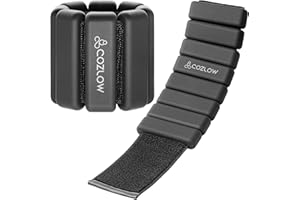 Cozlow - Ankle + Wrist Weights - for Men + Women - 1 Pair, Various Colors - Adjustable Silicone Wearable Workout Straps for Yoga, Dance, Running + Gym