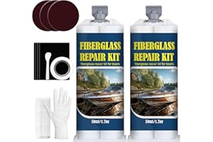 1DFAUL Gel Coat Repair Kit for Boats, Fiberglass Repair Kit for Boats, Boat Gelcoat Repair Kit for Fast Repair Scratches, Chips, and Cracks, Suitable for Fiberglass, Acrylic, Porcelain