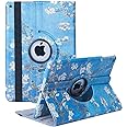 New Rotating Case for iPad 10.2" 9th / 8th / 7th Generation - 360 Degree Rotating Stand Protective Cover with Auto Sleep Wake for iPad 10.2 inch 2021/2020 / 2019 (Apricot blossom)