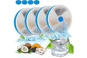 Spofan Filtri Fontanella per WF190, Set di 4 filtri di Ricambio, Includere 4 Pezzi di filtri a Resina e Carboni Attivi + 4 Pezzi filtri in schiuma + 4 Pezzi Prefiltri in Spugna Piccolo