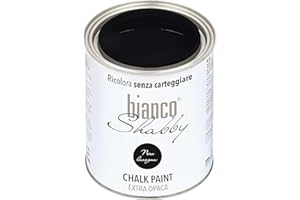 bianco Shabby® Chalk Paint Nero Lavagna Peinture à la craie pour meubles et murs, effet vintage, shabby chic, extra mat (1 Litre)