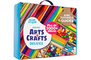 Blue Squid Boite Activités Manuelles pour Enfants - Maxi Coffret 3000 Pcs ge 4-12 ans, Kit Loisir Creatif Enfant, Kit Bricolage Enfants, Activité Manuelle Enfant