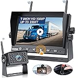 VASTEND V01 Telecamera per la Retromarcia Senza Fili HD 1080P 7'' Monitor e IP69 Telecamera per Retromarcia Impermeabile Segn