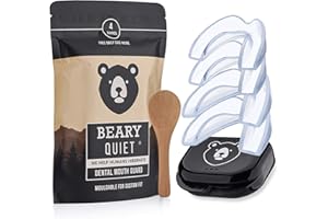 Beary Quiet Mouth Guard for Teeth Grinding (Pack of 4 Small & Large) Reduce Headaches Prevent Bruxism Sport Gum Shield Reusable