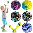 AYEBIA Pack of 6 Astro Jump Ball High Jumping Rubber Moon Ball Galaxy Lightweight Space Ball High Bouncing Ball Extreme Ball Toy Gifts Toy for Stress Relief for Children