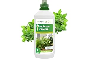 Purgrün® Bio-Kräuterdünger 1 Liter – Für ein intensives Aroma – Premium-Flüssigdünger für den Bio-Anbau – Extra Kalium für gesundes Kräuter – Ergiebiges Konzentrat für 100 Liter Gießwasser