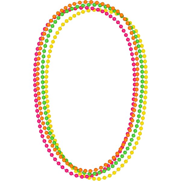Wicked 80er Jahre Neon Pink Halskette – 48 Zoll Plastikperlenkette | Retro Style | Knalliger Look