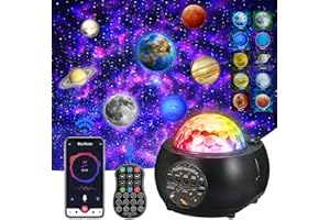 AMYFEI Planet Projector,Galaxy Projector, Popular Science Projector lamp, Starry Night Projector, Built-in Bluetooth Speaker, 32 Color and Light Modes for Children Adults,Space Gift【2022 UPGRATED】