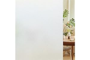 Lifetree Frosted Window Film Privacy: Opaque Glass Film for Glass Windows Static Cling Self-Adhesive Sun Blocker Window Frosting Film for Home Office Bathroom (Frosted, 90 * 200cm)