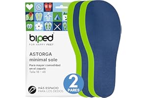 biped minimal sole ASTORGA - 2 pares de plantillas para zapatos minimalistas y descalzos - Plantillas de terciopelo suave y premium - Plantillas descalzas para adultos y niños(40)