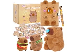 Pinkgarden Capybara Plüsch-Tagebuch für Mädchen mit Schloss und Schlüssel, 160 Seiten weiches Plüsch-Notizbuch, niedliches Spielzeug-Geschenk für Teenager-Mädchen im Alter von 5-12 Jahren