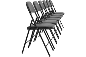 PRO-TEC pro.tec Konferenzstuhl 6er Set Bürostuhl Grau ergonomisch Schreibtischstuhl mit Kunstlederbezug Klappstuhl Besucherstuhl Metall 80 x 46 x 50 cm