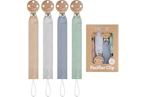 TYRY.HU Attache Sucette pour Bébé Soft Tissu Doux Attache Tetine Cadeau Universel pour Garçons et Filles Unisexe Chaîne pour Nouveau-né Lot de 4