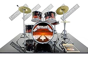 MUSIC LEGENDS COLLECTION Mini Drum kit METALLICA master puppets album tribute miniature rock 25cm model scale 1:4 collectible box set batteria modellino da collezione