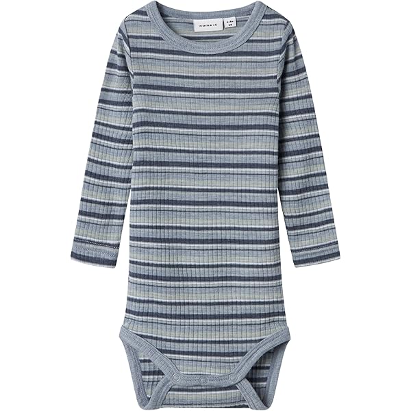 NAME IT Jungen Langarmbody - Wool Ls Body Grau Größe 92