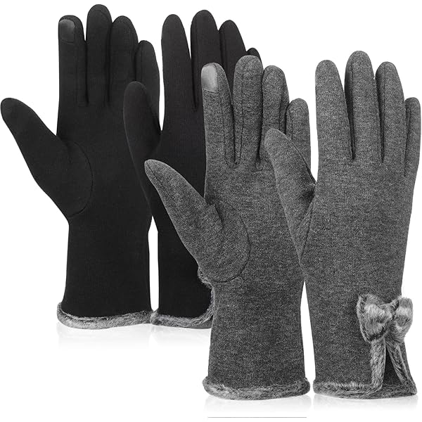 3 Paar Winterhandschuhe Mit Stirnbändern - Touchscreen Tauglich