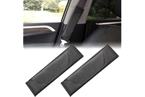 JHXHHTHONGTONG 2 Stück Gurtpolster Autogurt Polster, Schulterpolster für Autosicherheitsgurte, Carbonfaser-Sicherheitsgurt Polster, Weich Sicherheitsgurt Schulterpolster, Sicherheitsgurt Schutz für Schulter（Schwarz）