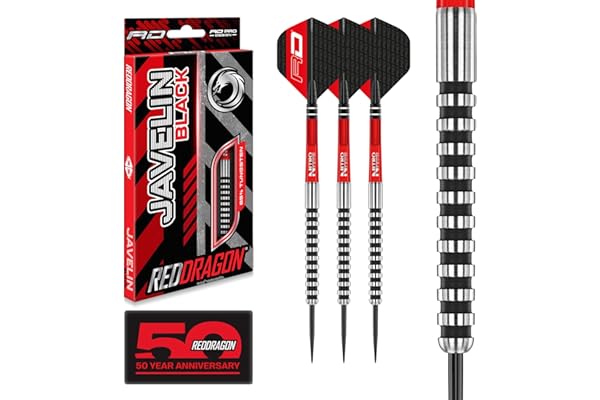 RED DRAGON Fléchettes Javelin Black en tungstène avec Vols et tiges