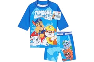 Get Trend Paw Patrol Swimsuit Set for Boys 2 Pcs with Swimming Trunks Marshall Rubble Chase Boys Rash Vest for Swimming Beach Trip Holiday Essentials