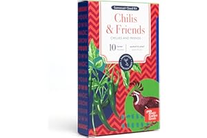 MAGIC GARDEN SEEDS Chilis & Friends - 10 odpornych na nasiona odmian chili i ziół - egzotyczne i pikantne - zestaw nasion na mały prezent lub do użytku osobistego
