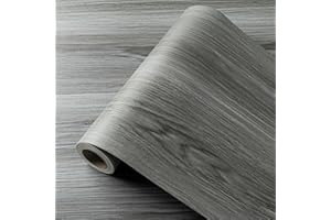 IRISROOM Vinyl Flooring Self Adhesive Floor Planks, Floor Tiles Self Adhesive Waterproof Peel and Stick for Kitchen Bathroom Living Room Dark Grey Wood PVC 30x300cm/Roll