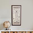 Bhumee Creations Hand Printed Brown Saura Tribal Painting on Tussar Silk | Framed Artwork | Size 22 Inches X 10 Inches