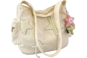 Makukke Y2K Corduroy Shoulder Bag Women, Cute Tote Bag Large Crossbody Bag for School Office Work Travel Shopping