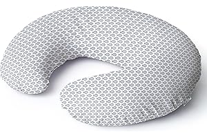 Niimo Coussin d’Allaitement - Coussin Maternité - Coussin de Positionnement - Coussin Bébé - Coussin de Grossesse - Multifonction - Housse 100% Coton - Lavable (Blanc avec Poissons Bleus)