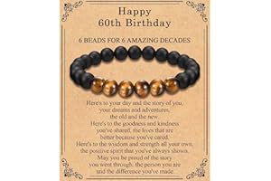 TEVOP 21st 30th 40th 50th 60th 70th Birthday Gifts for Men, Tiger Eye Bracelet Birthday Gifts for Him Dad Son Grandad Grandson, Special Birthday Ideas for 21 30 40 50 60 70 Year Old Man