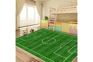 VHCLYBJU Tappetino per campo da calcio Tappeto per campo da calcio Tappeto per camera da letto per bambini Campo da calcio Tappeto per area giochi per bambini Tappetino a tema sportivo Ta