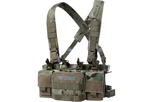 OneTigris Chest Rig MOLLE, Gilet Tactique Réglable pour Airsoft, Jeux CS, et Chasse Militaire