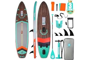 Niphean (Extra Grande) Tavola SUP Gonfiabile per 2+1 Persone/Famiglia, Stand Up Paddle Board con (Facile per Principianti) Ala Bilanciata, Custodia Impermeabile, SUP Gonfiabile Adulti, Idee Regalo