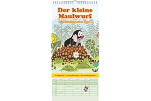 ‎TENEUES N NEUMANNVERLAGE - Der kleine Maulwurf 2026 Familienplaner, 22x45cm, Familienkalender mit 5 Spalten für Termine und Notizen, schöne Abbildungen, Stundenpläne, Schulferien und deutsches Kalendarium