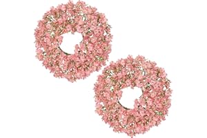 Oairse 2 ghirlande di gipsofila artificiali da 25,4 cm, per porta d'ingresso, fiori finti per respiro di bambini, per casa, ufficio, interni ed esterni, decorazione da tavolo