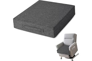 AddGrace Recliner Cushions for Elderly Thick Seat Cushion 20"x20"x4" Chair Pads with Non Slip Backing and Washable Cover for Couch Armchair Chairs Dark Grey