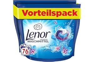 ‎LENOR Lenor Waschmittel Pods, 76 Waschladungen, Aprilfrisch, Vollwaschmittel, Langanhaltende Frische & Geruchsentfernung Bei Kaltwäsche
