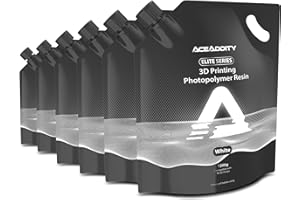 Aceaddity Elite Series Résine 3D, Résine Photopolymère 405 nm LCD/DLP Durcissement UV, Liquide D'impression 3D de Haute Précision Compatible avec Imprimante 3D 8K (Blanc, 1200g(6 Pack))