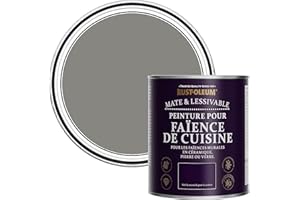Rust-Oleum Peinture Grise Résistante à l'eau pour Faïence de Cuisine, Finition Mate - Béton 750ml