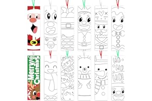 Haooryx Bookmarks for Kids Measuring Bookmark Rulers Book Lover Page Marker School Student Reward Holiday Present Festival Birthday Party Supplies Gift Bag Filler (Christmas)