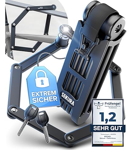 Lucchetto Pieghevole Bosvision Per Bicicletta - Con 2 Chiavi Disco E Staffa Montaggio - Foto 3