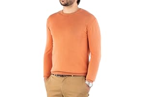 Cashmere Zone - Maglione Uomo Girocollo in Puro Cotone Egiziano Artigianalità Italiana e Confort a Manica Lunga